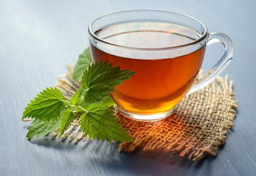 Cup of tea with mint/ ginger 
 