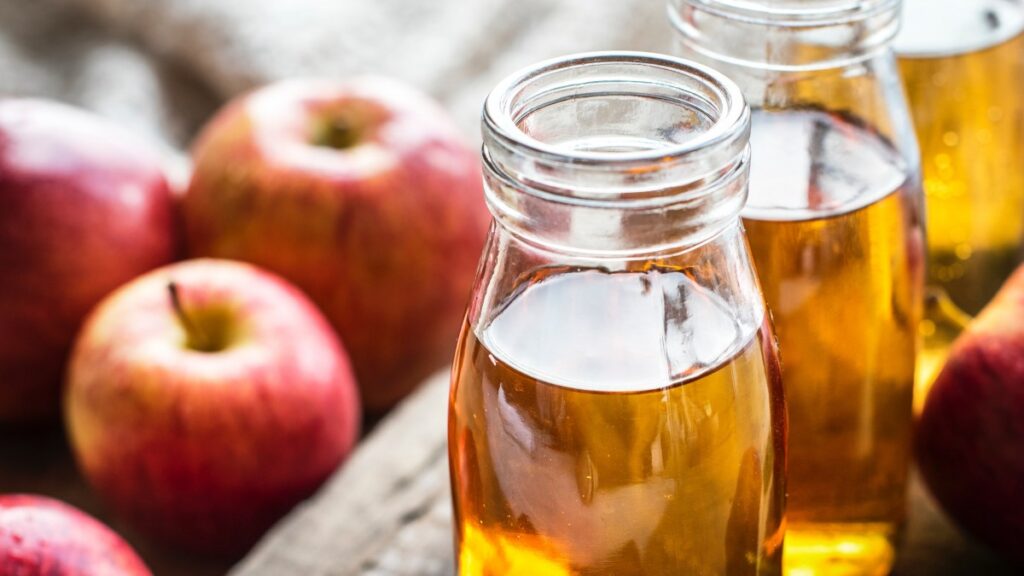 Bottle of apple organic vinegar or cider 