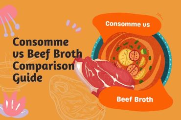 Consomme vs Beef Broth – Comparison Guide Consomme vs Beef Broth Comparison guide- Beef consommé has French roots and originally meant whole or flawless. Although it resembles beef broth, beef consommé is significantly darker and has a velvety texture and a rich flavor.