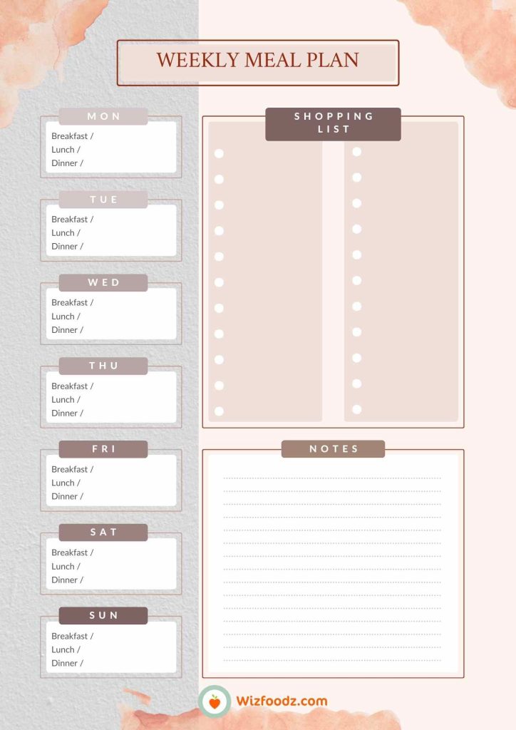 Meal Planning Template 3