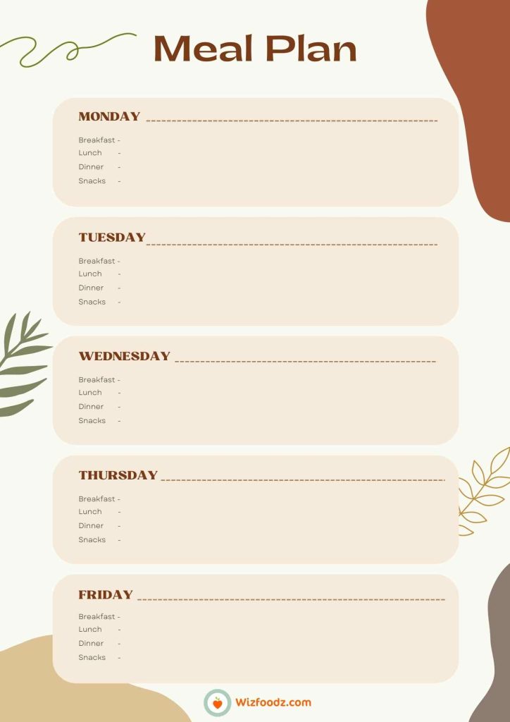 Meal Planning Template 4
