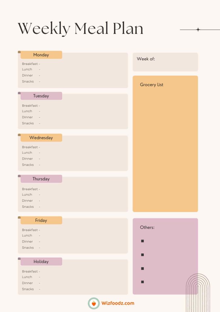 Meal Planning Template 6